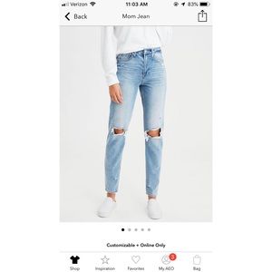 NWOT Distressed Mom Jeans